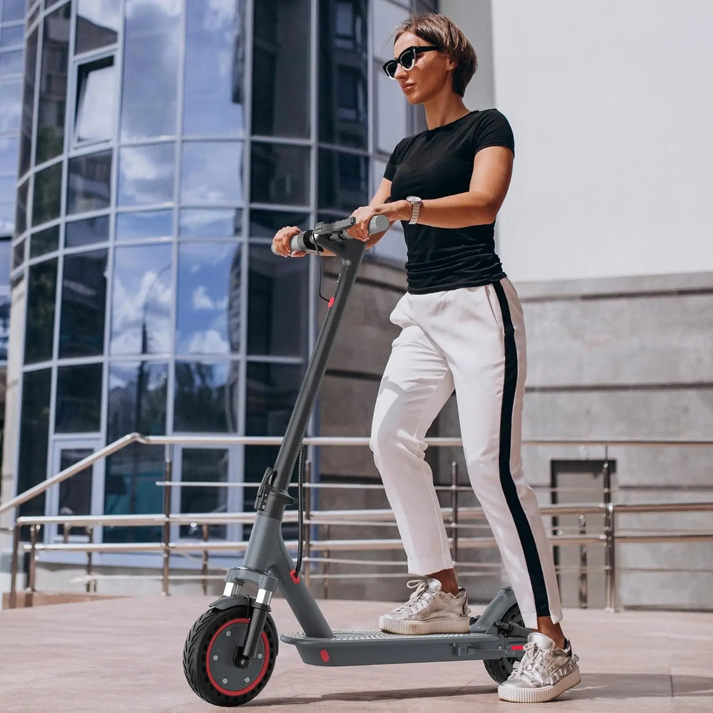 2026 NEW 10‘’ Electric Scooter for Adults,500W Powerful Motor,24 Miles Long Range,Dual Braking System,22Mph Max Speed,Foldable E Scooter with Solid Tires,APP Control