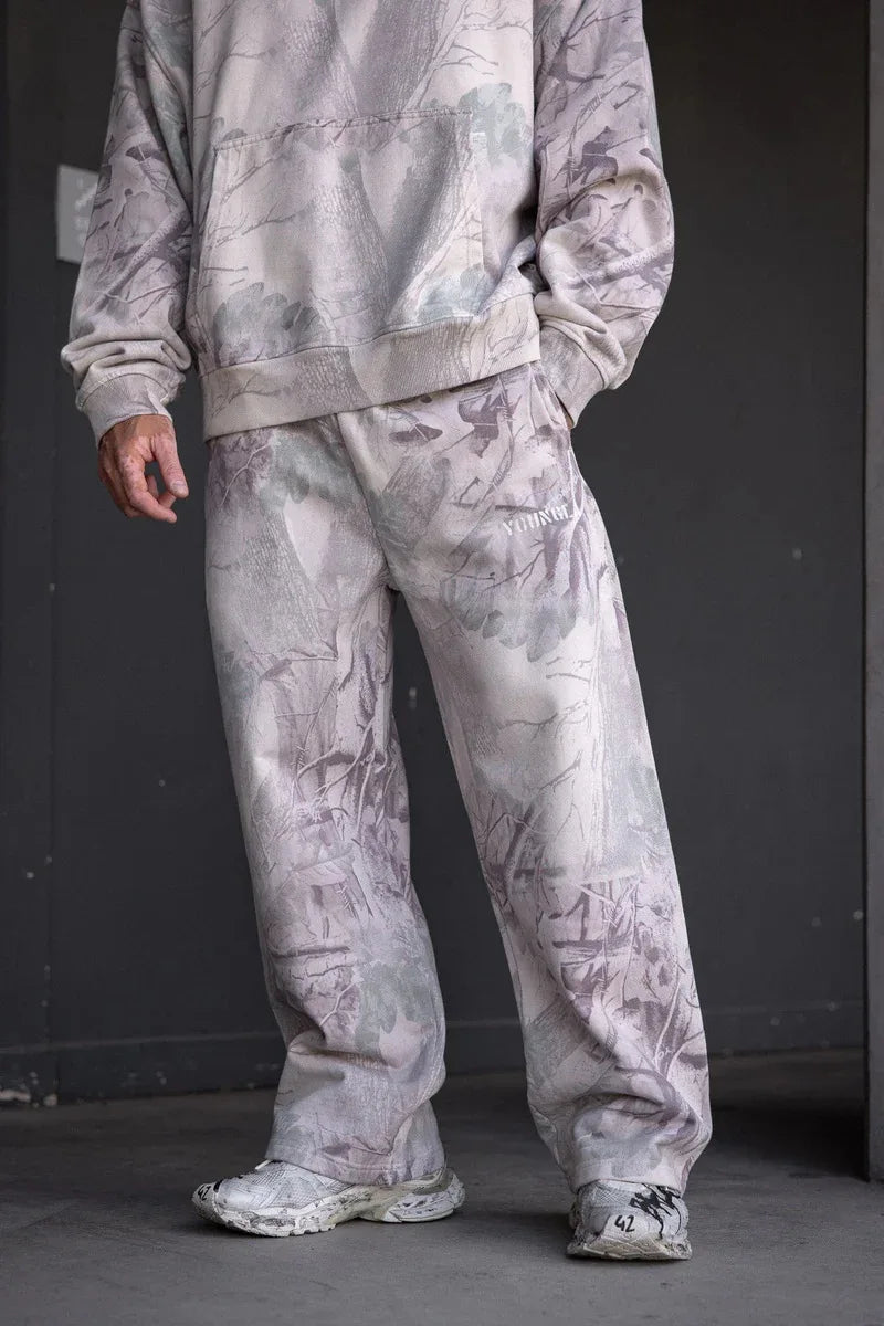 2026 new Men American Style Autumn Leaf  Pants Men's Casual Camouflage Summer Retro Letter Loose Fitness Sports Beach Pants