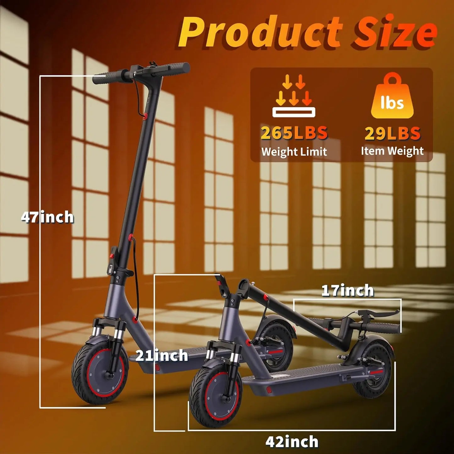 2026 NEW 10‘’ Electric Scooter for Adults,500W Powerful Motor,24 Miles Long Range,Dual Braking System,22Mph Max Speed,Foldable E Scooter with Solid Tires,APP Control